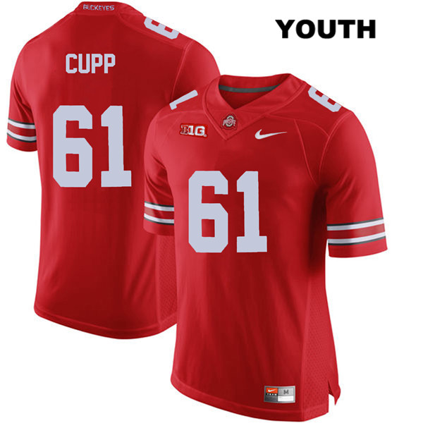 Ohio State Buckeyes Youth Gavin Cupp #61 Red Authentic Nike College NCAA Stitched Football Jersey EW19M61ND